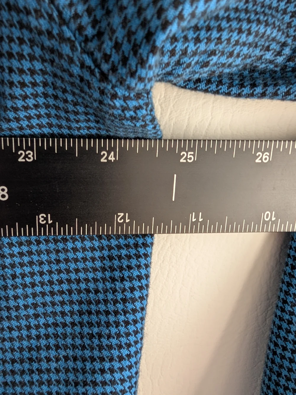 L.L. Bean Blue Black Houndstooth Cotton Flannel Button-Down Shirt - L Tall